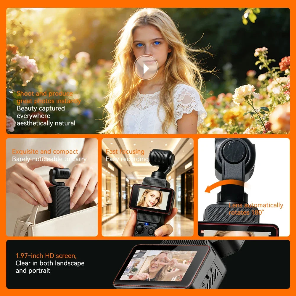 Mini 1080p Wi-Fi Action Camera with 180° Rotating Lens