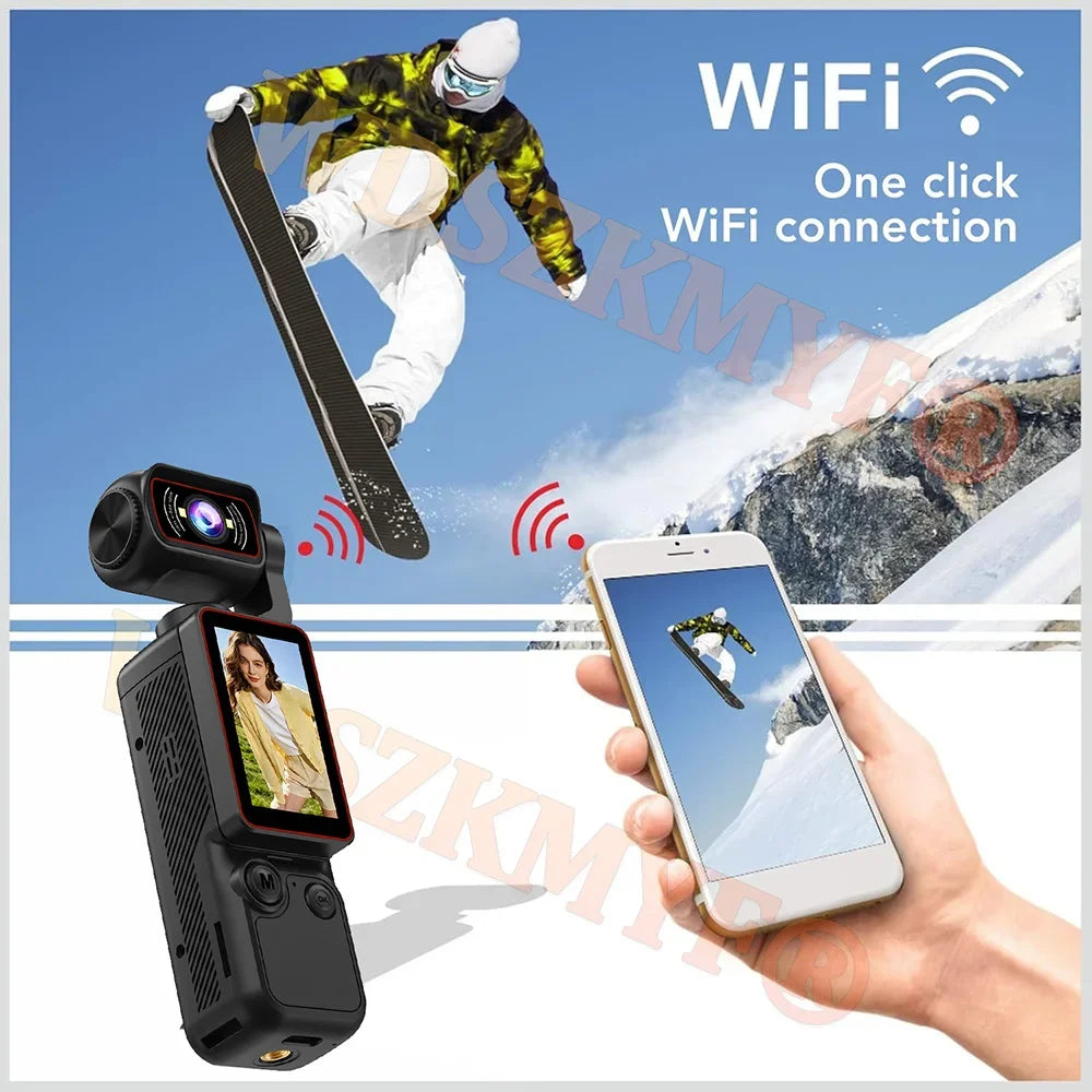 Mini 1080p Wi-Fi Action Camera with 180° Rotating Lens