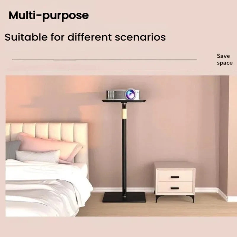 Portable Projector Floor Stand Adjustable Height Projector Tray Mount Stable Base Projector Support Bracket for Home Cinema