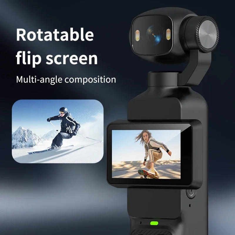 4K Handheld Gimbal Camera with 180° Flip Screen