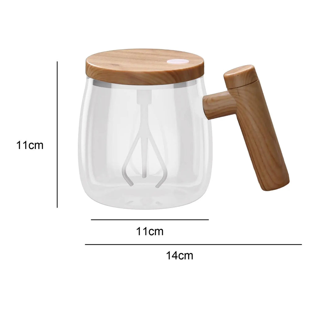 400 ml Self-Stirring Glass Mug for Coffee and Hot Drinks