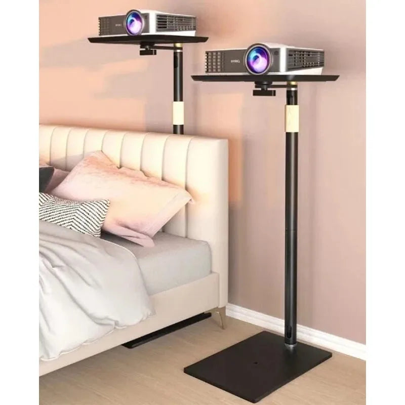 Portable Projector Floor Stand Adjustable Height Projector Tray Mount Stable Base Projector Support Bracket for Home Cinema