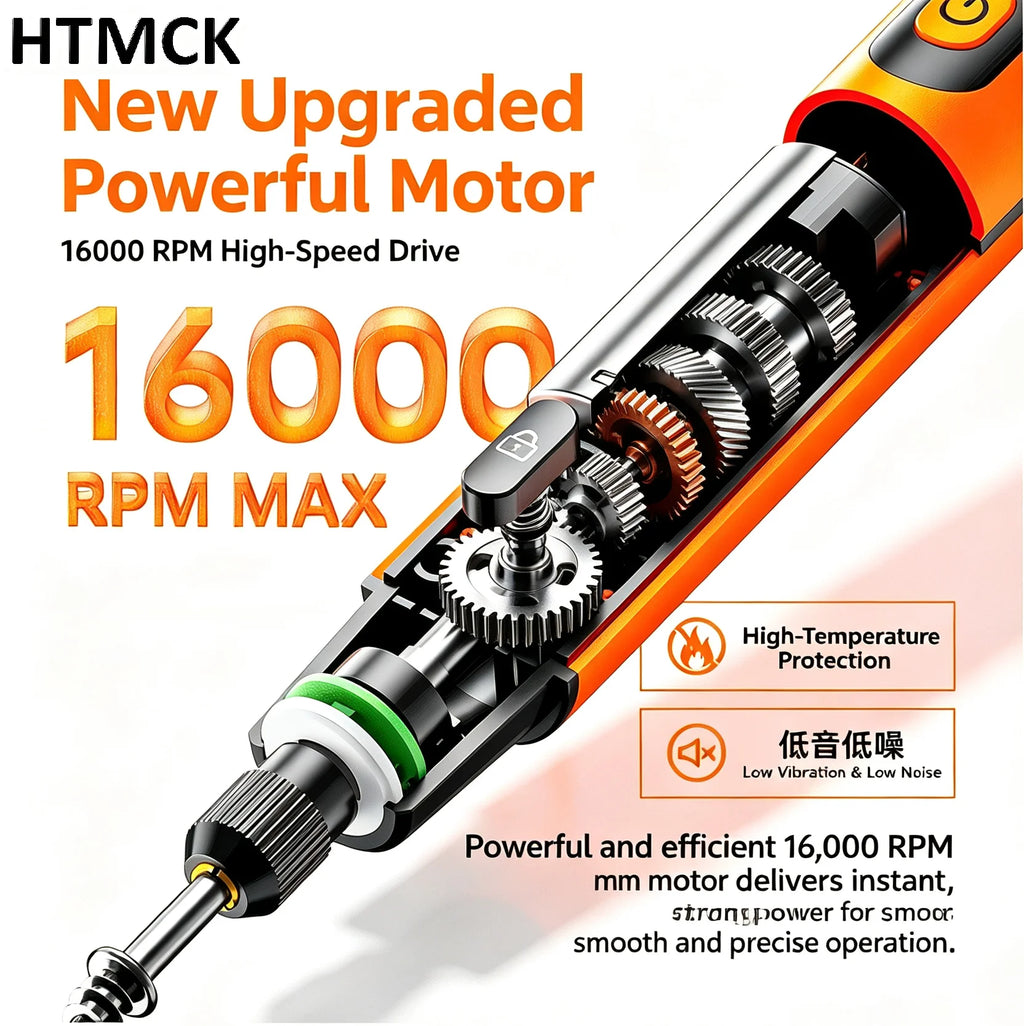 Cordless Rotary Tool Kit with 6 Speeds Rechargeable Polishing Pen Low Sound Round Sanding Disk for Home DIY Crafts/Carving/Polis