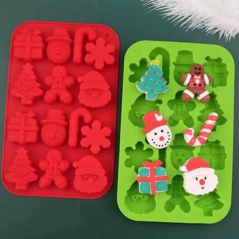 Christmas Silicone Mould - 12 Cavity Tray for Chocolate, Cake & Ice
