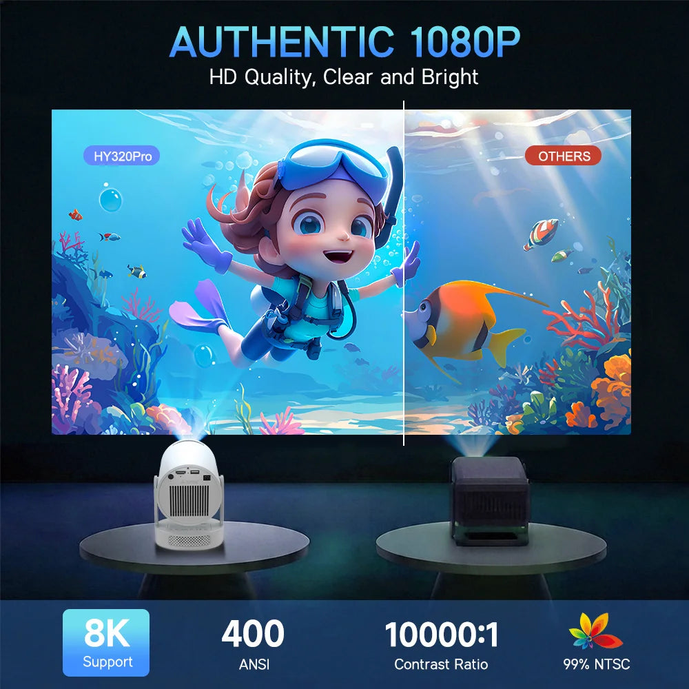 Magcubic Android 14 Native 1080P 8K Projector Manual Focus HY320Pro-A Full HD Projector Portable Home Cinema