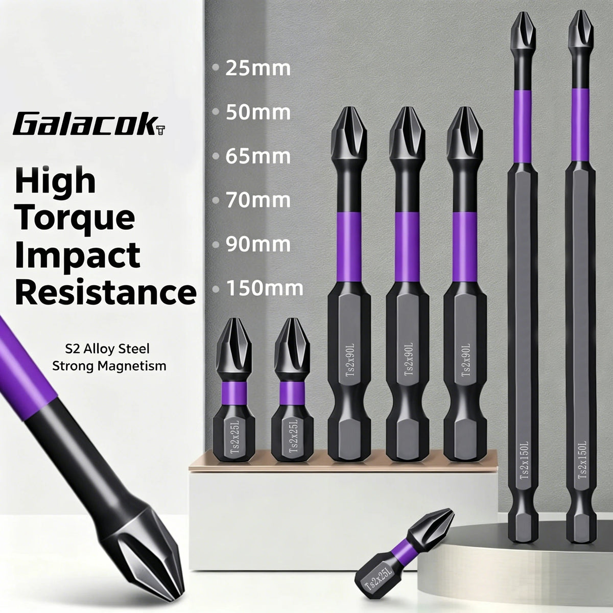 6-Piece Magnetic Phillips Screwdriver Bit Set