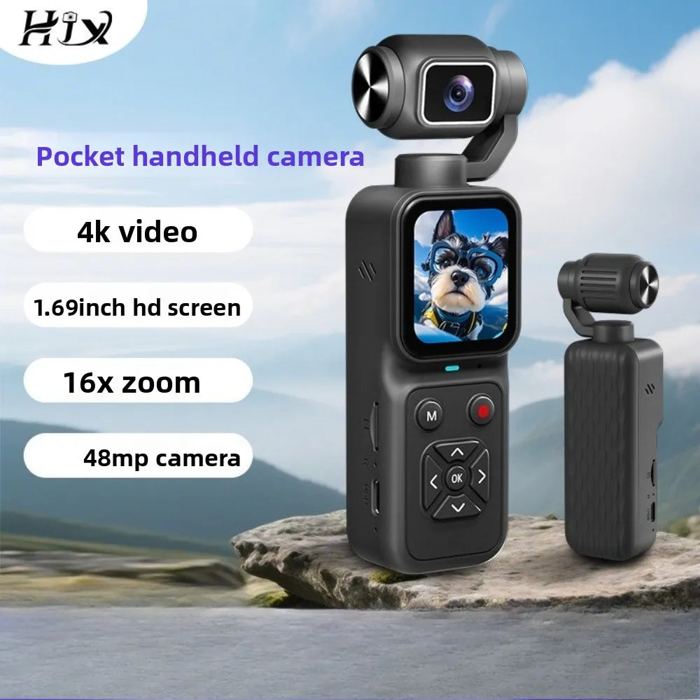 4K Vlogging Camera with 180° Flip, 16x Digital Zoom and 1.69-inch Screen