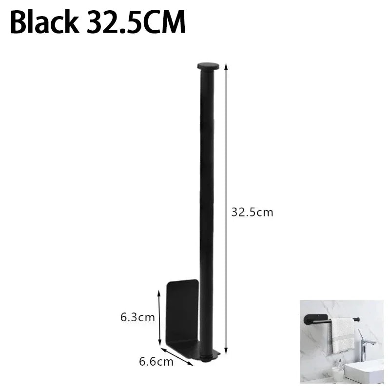 Kitchen Towel Holder & Storage Rack, Black or Silver