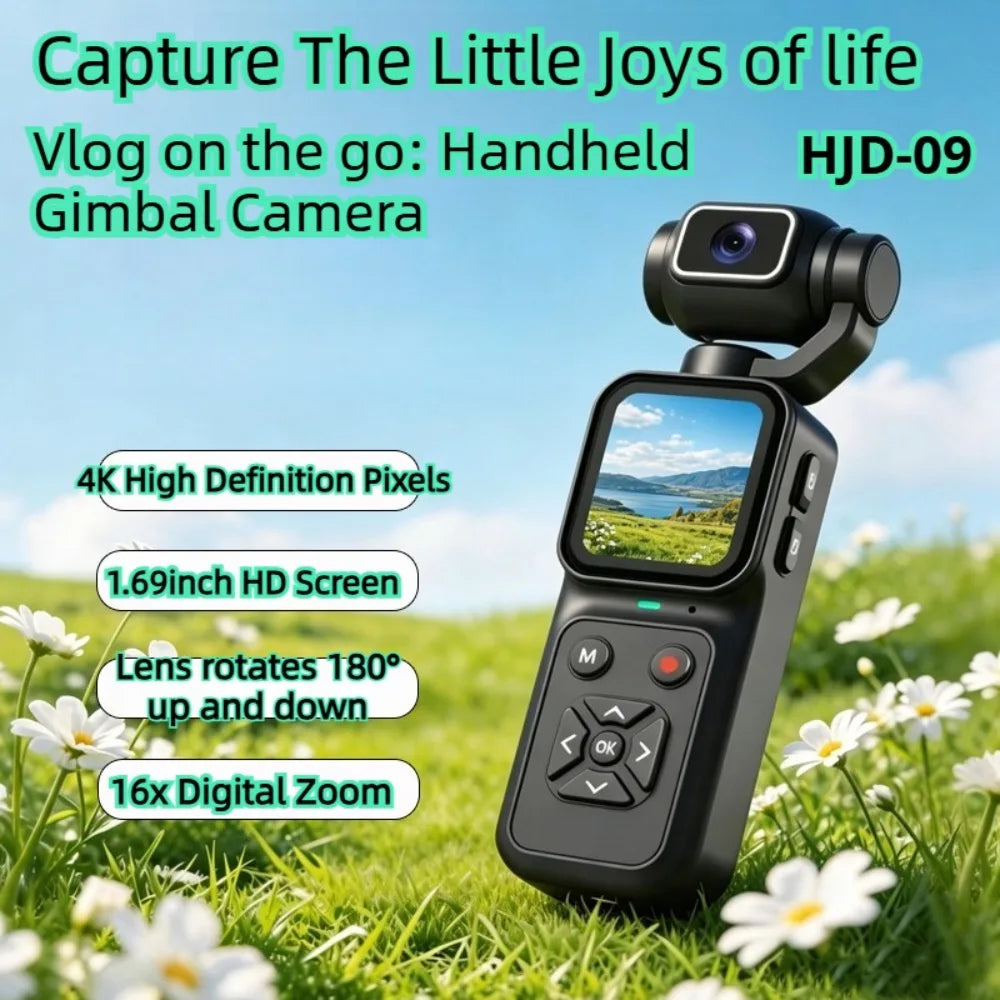 4K Vlogging Camera with 180° Flip, 16x Digital Zoom and 1.69-inch Screen