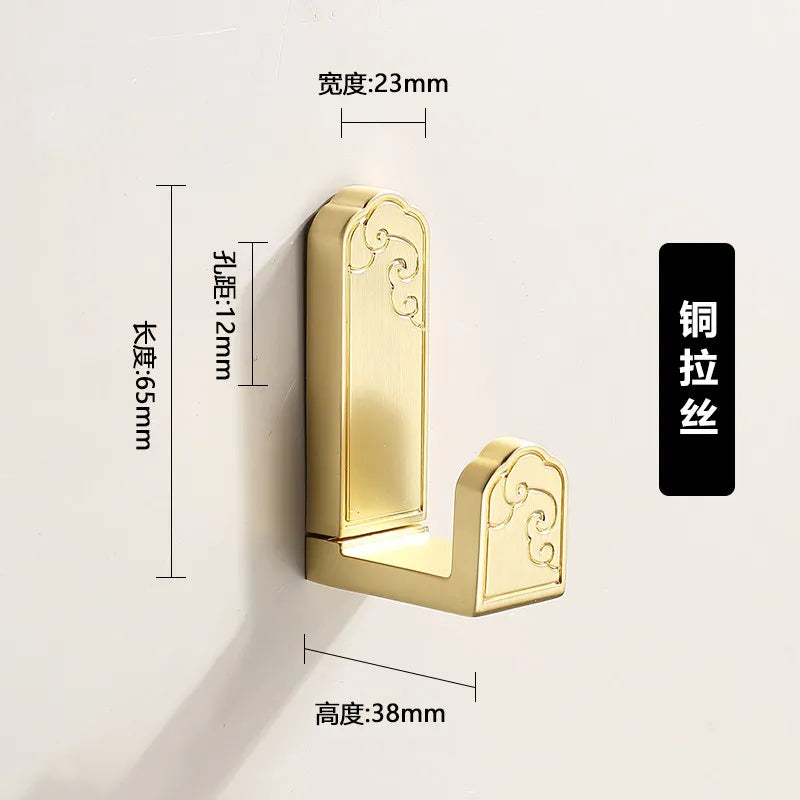 Metal No Drill Wall Mounted Coat Hooks Door Back Coat Hanger Clothes Hat Rack for Entryway Multifunctional Bathroom Towel Hook