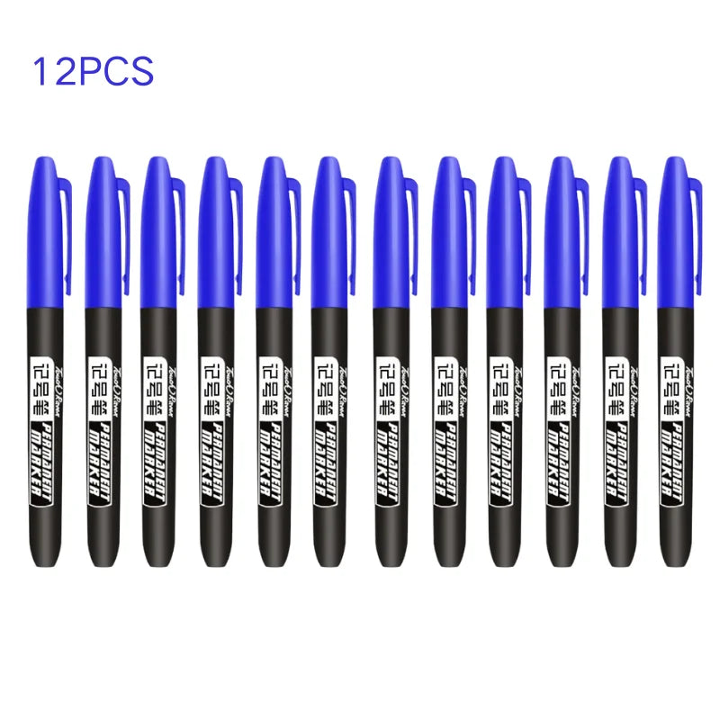 Permanent Marker Set – 6 Pack, Dual Tip Fine & Broad, Waterproof Ink, Assorted Colours