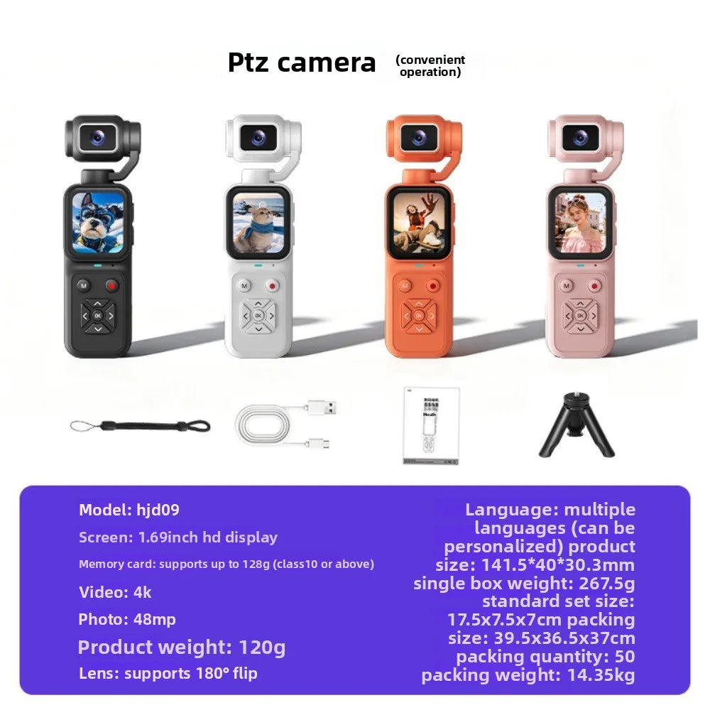 4K Vlogging Camera with 180° Flip, 16x Digital Zoom and 1.69-inch Screen
