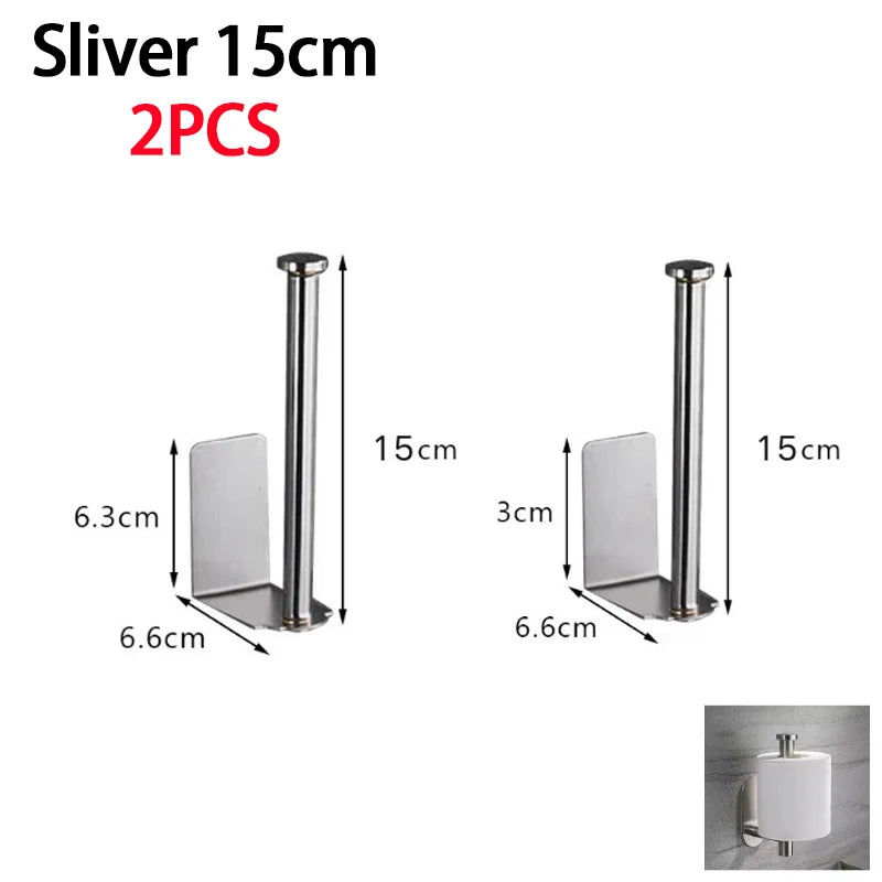Kitchen Towel Holder & Storage Rack, Black or Silver