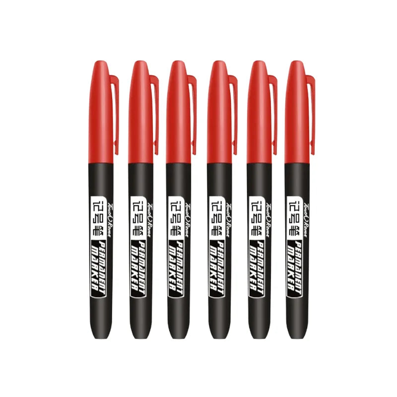 Permanent Marker Set – 6 Pack, Dual Tip Fine & Broad, Waterproof Ink, Assorted Colours