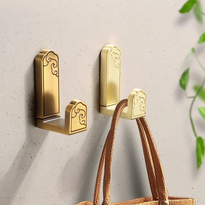 Metal No Drill Wall Mounted Coat Hooks Door Back Coat Hanger Clothes Hat Rack for Entryway Multifunctional Bathroom Towel Hook