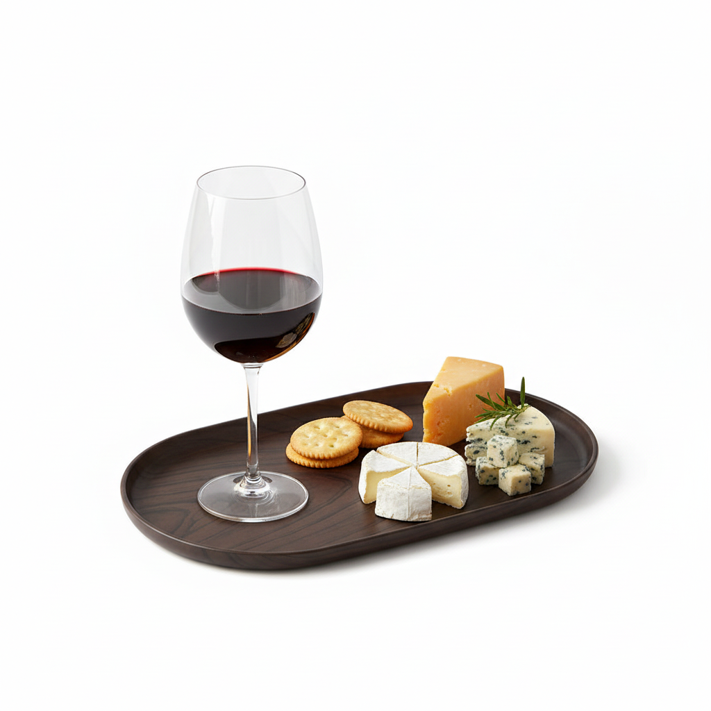 Walnut Tray – Wine & Crackers