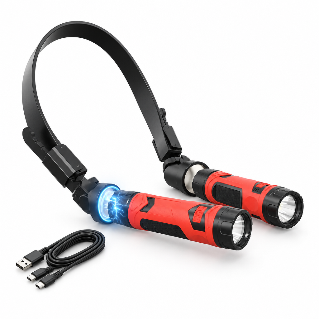 White-background hero candidate for the rechargeable neck light