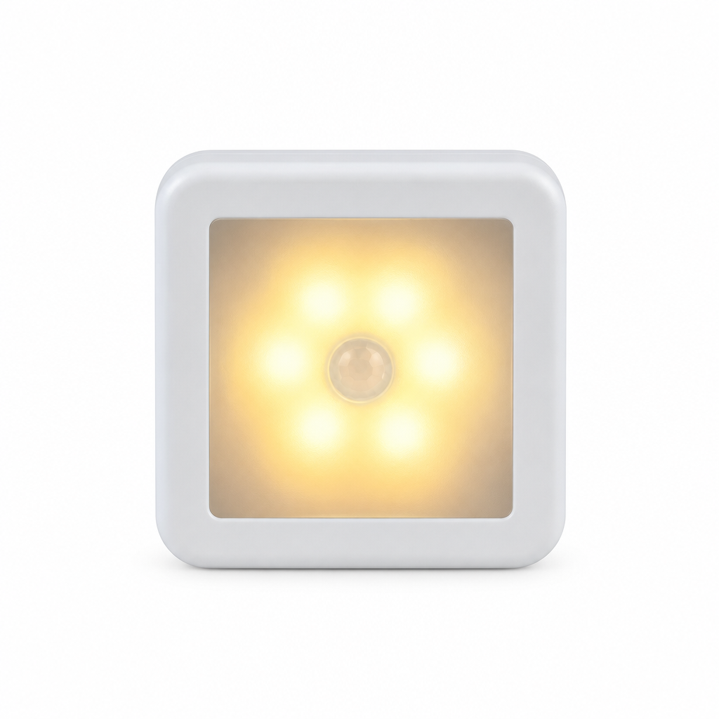 White-background hero image for the motion sensor LED night light