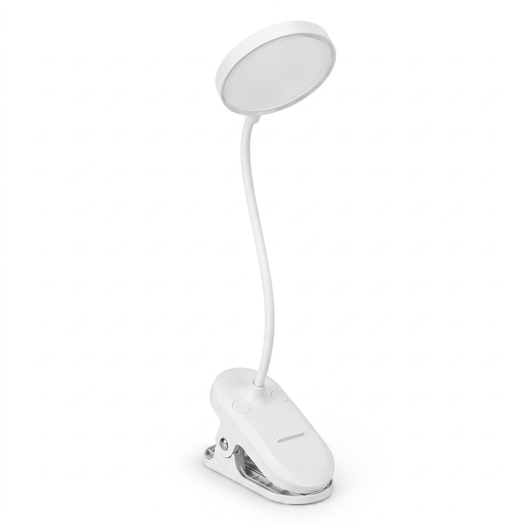 White clip-on LED lamp hero image