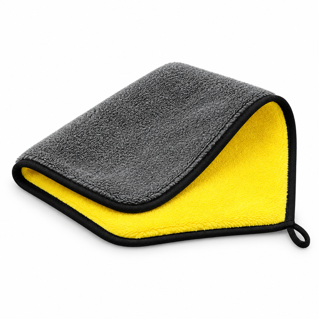 Yellow and grey cleaning cloth hero